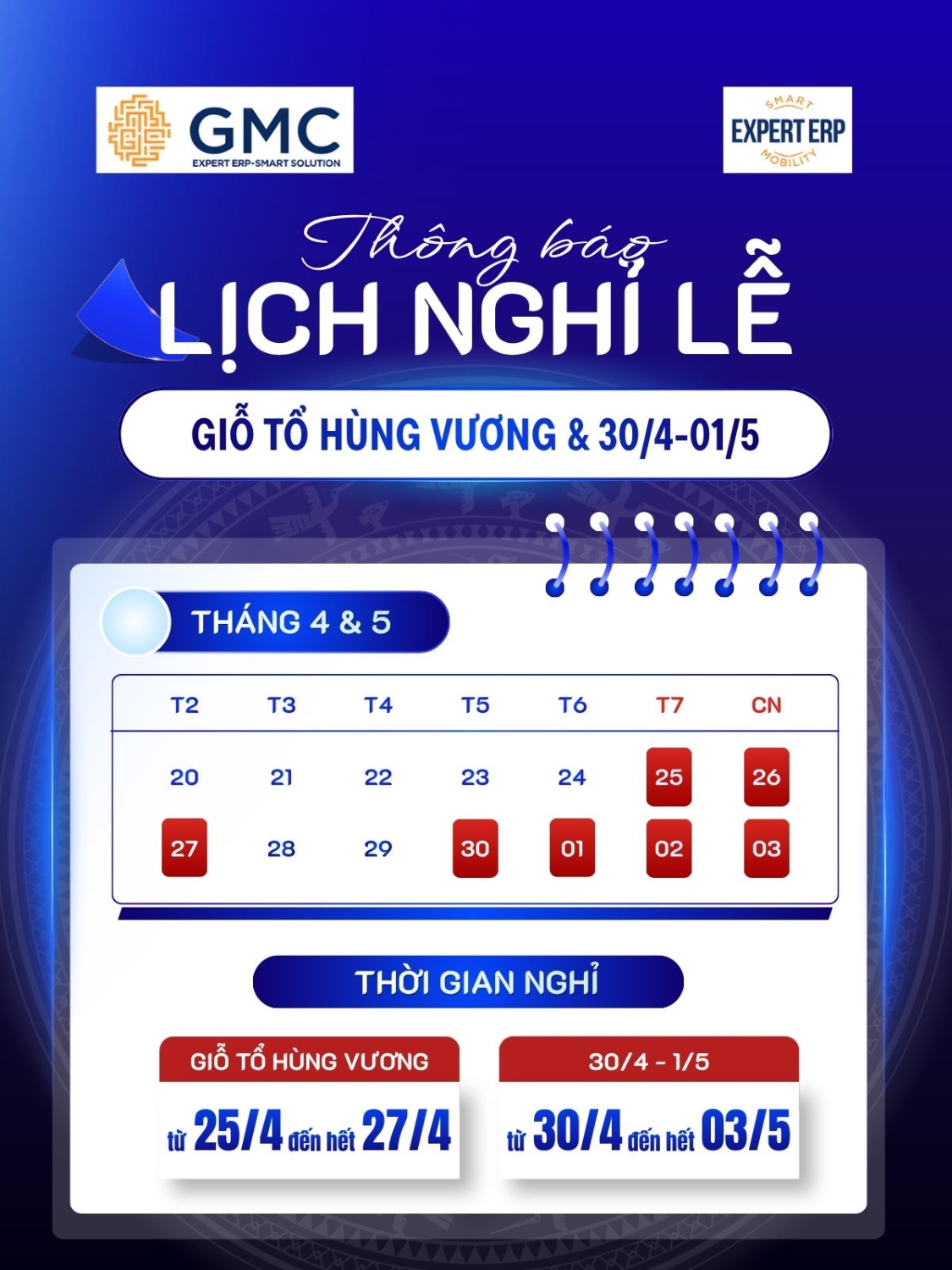 lịch nghỉ lễ